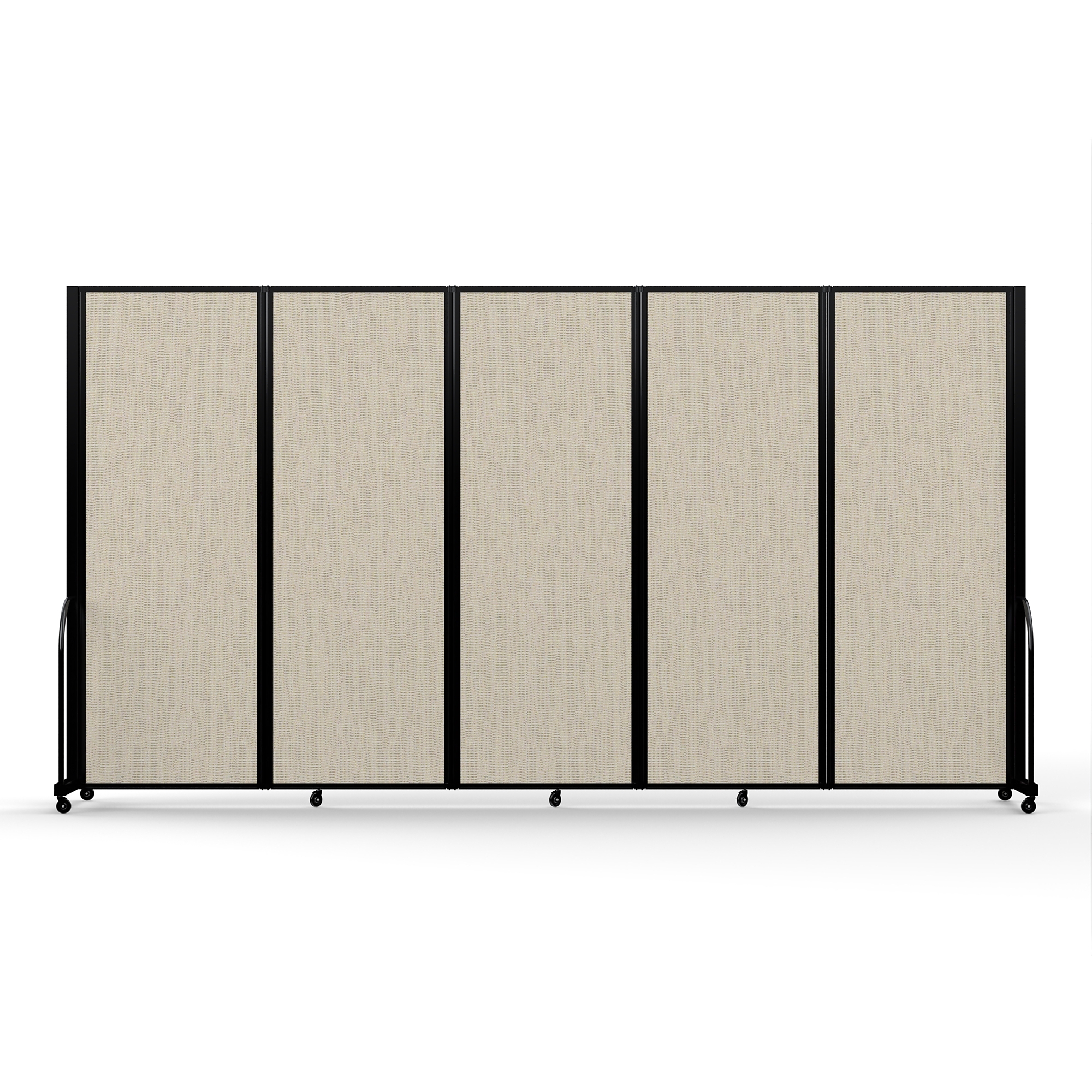 Screenflex Full Motion Divider — 7ft. 6in. x 14ft. 1in., Black Frame, Sand, Model# FSH-765-B-SND